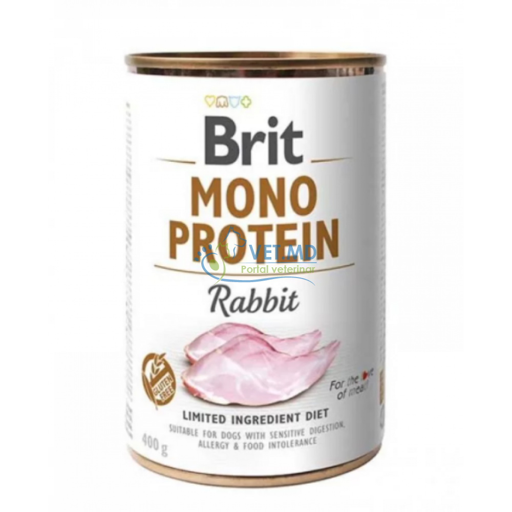 Влажный корм для собак Brit Mono Protein с кроликом, 400 г